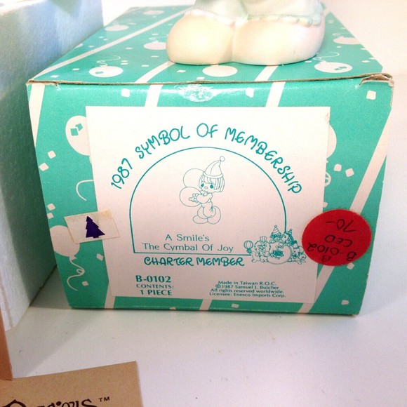 Precious Moments Charter Member A Smile's The Cymbal of Joy 1987 B-0102 - Picture 3 of 11